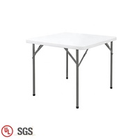 Ensemble table et chaises pliantes en plastique blanc pour les repas Tables et chaises carrées pliantes d'extérieur pour les événements