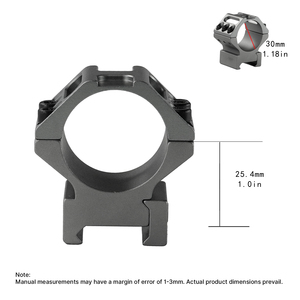 Anneaux de montage pour lunette BANGBANG, supports de lunette de 30 mm pour rail de 20 mm avec 3 rangées de vis, hauteur centrale 1 pouce (gris) - Product Image 3
