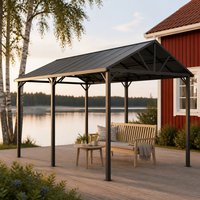 Auvent de stationnement en métal résistant à la corrosion, au vent et à la neige, toit en polycarbonate, carport avec revêtement en poudre pour cour résidentielle