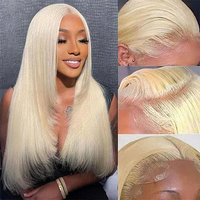 Perruque en cheveux humains Remy longs, transparente HD, blond miel, sans colle, en dentelle, vente en gros