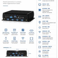 Mini PC Industrial Robusto OEM con CPU Intel de 12.ª Generación, Doble Pantalla, Linux, Sin Ventilador, 4 Puertos LAN, 4 Puertos USB 3.0, 4 Puertos USB 2.0, Computadora NUC