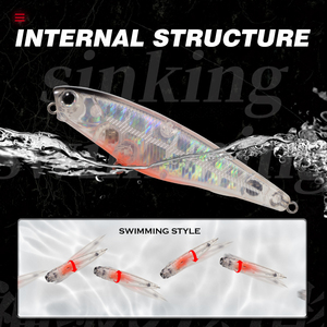 โรงงานขายส่ง Hunthouse เหยื่อปลอม ABS 60 มม. 4.1 กรัม <span class=keywords><strong>WTD</strong></span> Walk the Dog Topwater Minnow สำหรับตกปลาแบสในน้ำจืด - Product Image 4