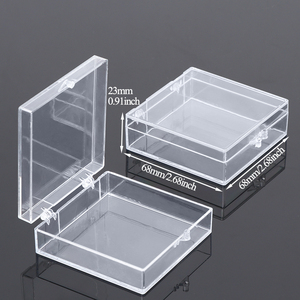SUNSHING Clear Rigid Plastic Hinged Box Square Styrene Specimen Presentation Storage Case Acrylic Mineral Display <b>Boxes</b> - Product Image 2