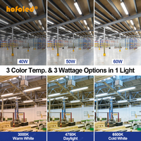 En Stock Lámpara LED Tri-proof de 4FT 40W 50W 120cm 3CCT con Potencia Seleccionable, Impermeable IP65 para Almacenes Industriales y Garajes