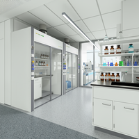 Meuble de laboratoire intégré haut de gamme avec hotte aspirante, table de travail scientifique et banc de travail de laboratoire avec hotte aspirante