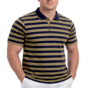 Camisetas Polo a Rayas para Hombre, Suaves, 100% Mezcla de Algodón, Manga Corta, Corte Atlético, Cuello Golf, para Verano - Product Image 2