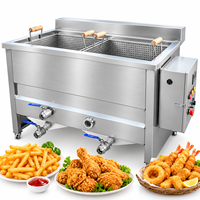 Friteuse semi-automatique professionnelle en acier inoxydable pour frites, poulet frit et anneaux d'oignon