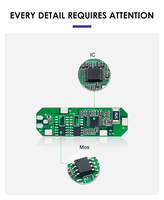 Placa de ensamblaje PCBA para baterías 18650, placa BMS 3S 4A 5A 6A 7A PCM para paquetes de baterías de iones de litio de 12V
