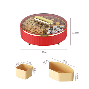 Organizador Giratorio de Plástico con 5 Compartimentos para Alimentos, Dulces, <span class=keywords><strong>Frutos</strong></span> Secos, Ensaladas, Aperitivos, Caja de Almacenamiento - Product Image 6