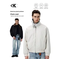 Blouson Bomber Homme YOFA Personnalisé avec Col en Fausse Fourrure, Rembourré, Coupe-Vent, Ample, Zippé, Style Rétro Décontracté, Manteau Tendance, OEM ODM