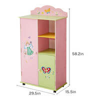 Armoire à vêtements en bois rose pâle moderne et charmante pour filles, porte en MDF, meubles de chambre à coucher, rangement, armoire, usage domestique