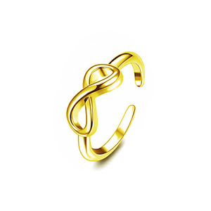 Juego de Anillos Ajustables de Acero Inoxidable con Baño de Oro de 18K, Resistentes al Agua y al Deslustre, Diseño Infinito, para Mujer y Niña, Joyería para Pies de Playa - Product Image 1