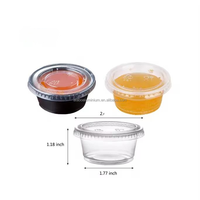 0.75oz 1oz 1.5oz 2oz 3.25oz 4oz 5.5oz tasse à sauce en plastique jetable Petits contenants en plastique avec couvercles
