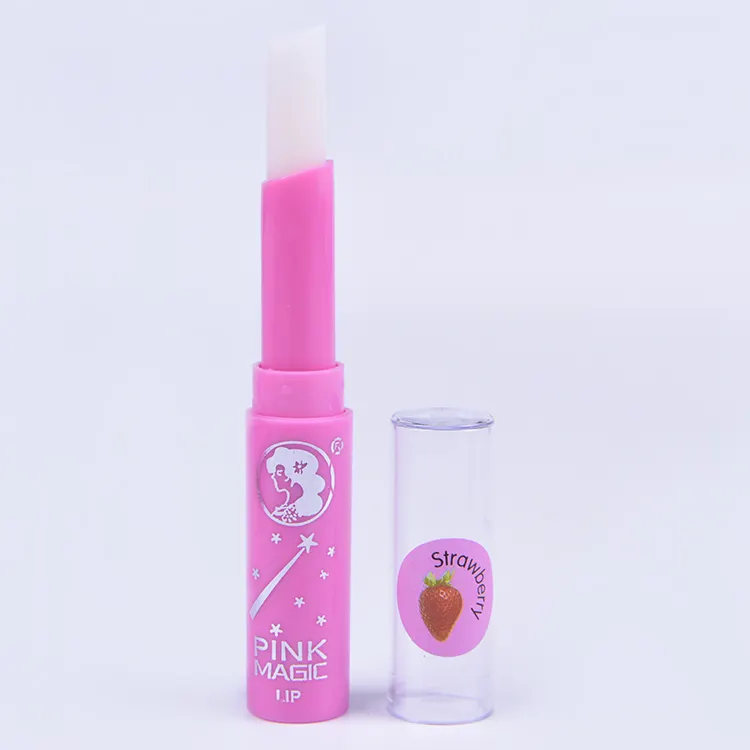 Lipstik Label Pribadi Warna Berubah Antiair Strawberry Lipstik Pelembab Pink Lipstik Ajaib