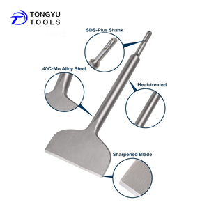 Broca de cincel para escalar el suelo de cabeza recta SDS Plus de 4 "X 11", hoja plana de pala de acero para mortero Thinset de azulejos y eliminación de adhesivos - Product Image 3