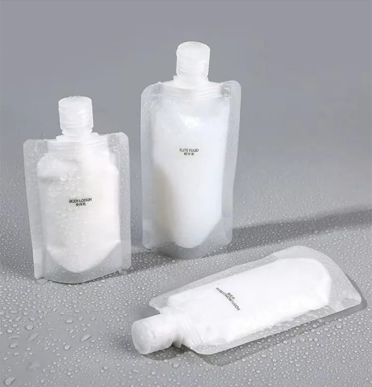 Flexible Plastic Flower Watering Doypack Bottle Shaped Spout Pouch For Cosmetic With Spout