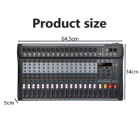 Console de mixage audio professionnelle 8 canaux avec 24 effets DSP, double AUX USB pour événements sur scène en direct