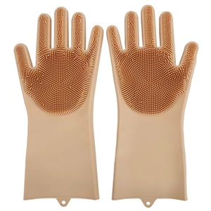 قفازات سيليكون مع غسل الغسيل قفازات من الجلد-اللاتكس الحرة تنظيف المطبخ Sc قفازات من الجلد غسل الاطباق - Product Image 1