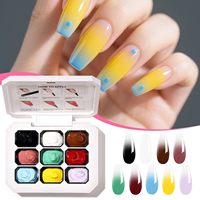 Palette de gel à ongles UV pailleté 9 couleurs AOBOO, kit de gel à ongles avec éponges à ongles, créez de magnifiques dégradés et des motifs floraux pour un nail art sublime.