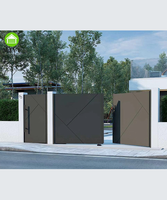 Service de modélisation 3D de MJYT Company : Portail battant électrique automatique intelligent en aluminium pour villas, conception spéciale, finition poudrée