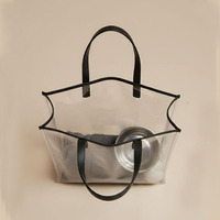 Sac à bandoulière transparent personnalisé OEM/ODM pour animaux de compagnie, sac fourre-tout tendance pour sorties avec animaux, sac de transport transparent pour chiens
