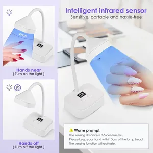 <b>Wireless</b> Nail <b>Lamp</b> LED UV Nail Dryer Rechargeable Auto Sensing Touch Control Fast Drying Nail Light 360. Bendable Table <b>Lamp</b> - Product Image 3