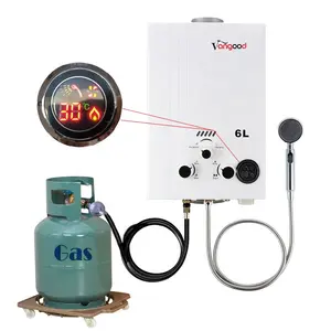 Calefont Custom o Standard Gaz Geyser Caldera Calentadores Ducha caliente Propano Instantáneo Butano Sin Tanque Calentador de agua a gas portátil 6L