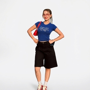 Classic Zipper Fly <b>Ladies</b> <b>Khaki</b> <b>Shorts</b> With Belt Loops Professional Office Wear Blank Apparel Vietnam Bulk Export - Product Image 4