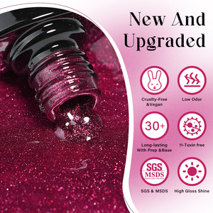 Gel à ongles rouge pailleté de Noël DZ Nail - Gel brillant à séchage rapide, sans écaillage, pour la décoration des ongles en DIY et en salon - Product Image 2