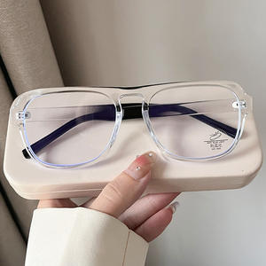 Montures de lunettes rectangulaires Qianai, monture intégrale, anti-lumière bleue, unisexe, verres en acrylique, design irrégulier O4 6267 - Product Image 5