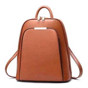 High Quality Waterproof PU Leather Women's <b>Backpack</b> Youth <b>Daily</b> Use Zipper Closure Polyester Lining Fashionable Stylish Design - Product Image 1