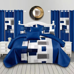 Juego de Ropa de Cama de Lujo DL de 12 Piezas, Tamaño King, con Fundas de Almohada y Cortinas para Dormitorio, Venta al Por Mayor de Fábrica - Product Image 3