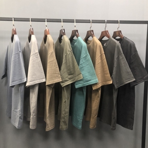 เสื้อยืดผู้ชายสไตล์วินเทจทรงโอเวอร์ไซส์ ล้างสีแบบแอซิดวอช สตรีทแวร์ ฮิปฮอป ผ้าฝ้าย 100% พร้อมโลโก้แบบกำหนดเอง ขายส่ง - Product Image 2
