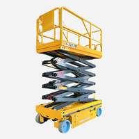 Mini Elektrische Stahlscherenhebebühne mit 100kg Tragfähigkeit 12m Max. Höhe Klappbare Beine - Kompaktes Design für Kleine Räume & Tragbare Nutzung