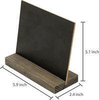Letrero de tablero de tiza rústico con soporte de madera para decoraciones de boda Soporte de tarjetero de madera