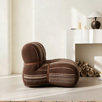 Fauteuil d'appoint sectionnel minimaliste nordique en tissu rayé avec rembourrage en mousse, pour appartement, centre commercial, chambre à coucher, mobilier de loisirs, fauteuil de salon