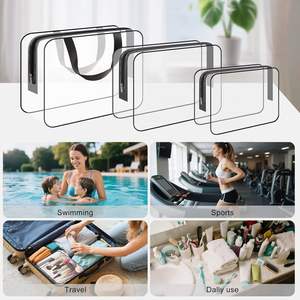 Clear PVC Cosmetic <b>Bag</b> Set 6pcs Waterproof <b>for</b> <b>Toiletry</b> Makeup <b>Bags</b> with Zipper Portable Handle <b>for</b> Women <b>Men</b> Kids Gift - Product Image 5