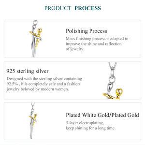 Collana con Pendente Scintillante in <span class=keywords><strong>Argento</strong></span> Sterling <span class=keywords><strong>925</strong></span>, Abbraccio Madre e Figlio, <span class=keywords><strong>Catena</strong></span> Regolabile 40+5 cm (15.75+1.97 Pollici) - Product Image 3