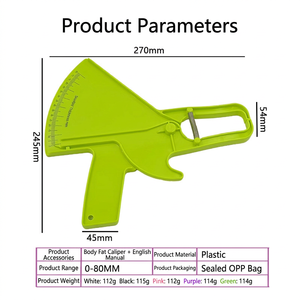 Pince de mesure de la graisse corporelle réglable en plastique pour l'entraînement physique, couleur rose - Product Image 4