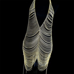 A6504 Abito Aderente Metallizzato Lucido con Catena, Produzione di <span class=keywords><strong>Abbigliamento</strong></span> - Product Image 5