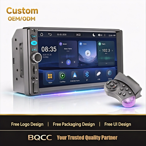 Autoradio BQCC 2 Din 7 pouces avec CarPlay sans fil, Android Auto, écran tactile, USB, FM, AUX, TF, aide au recul, <span class=keywords><strong>lecteur</strong></span> <span class=keywords><strong>DVD</strong></span> stéréo RGB pour véhicule - Product Image 1