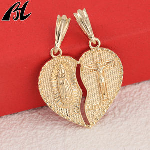 Vierge Marie Coeur Christ <span class=keywords><strong>Te</strong></span> Amo Split Pendentif 18K Or Laiton Bijoux Chaîne Laminado Oro Laminado Laiton Bijoux Croix Charmes - Product Image 5