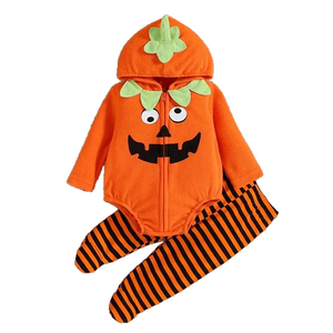 <span class=keywords><strong>Disfraz</strong></span> de <span class=keywords><strong>calabaza</strong></span> de bebé TONWHAR para Halloween Cosplay Unisex de manga larga con capucha Onesie - Product Image 6