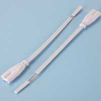 Câble de connexion pour tube LED T5/T8, blanc, prise femelle 2 broches, âme en cuivre, rallonge d'alimentation pour luminaires intégrés
