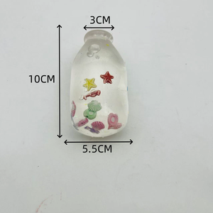 Bouteille souple en forme de bouteille de sirop de malt en gros - Amusez-vous à presser avec une bouteille transparente et un effet pailleté anti-stress - Product Image 3
