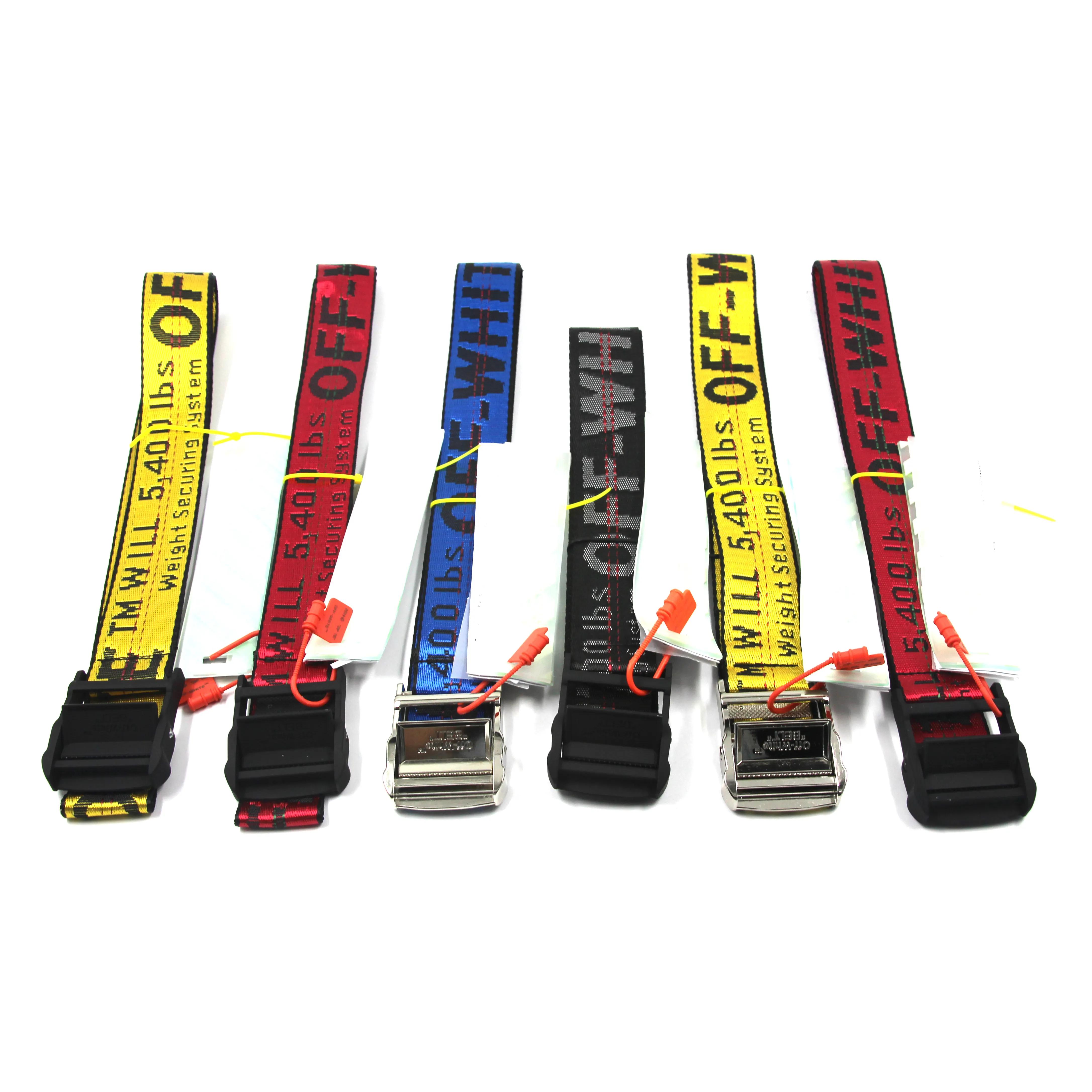 Manufacturer OFF Custom White Belt Men Waist Fabric Woven Belts Alloy Buckle Belt