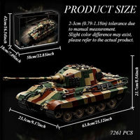 12GO 97036 MOC 1:16 Char d'assaut classique, modèle de char allemand King Tiger, kit de construction en briques, blocs de construction pour adultes, cadeaux