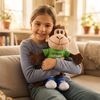 Fabricant de jouets en peluche personnalisés, singe en peluche de 25 cm, fabriqué selon un dessin ou une photo