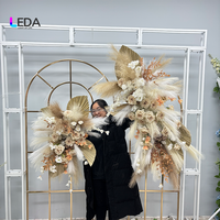 Rangkaian Bunga Daun Palem Kering Bohemian LEDA, Rumput Pampas, Bunga Artificial untuk Dekorasi Latar Belakang Pernikahan & Acara