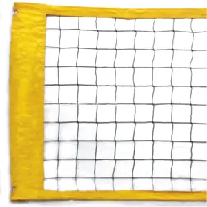 Best sales HDPE Volleyball Nets with 2 Aircraft Steel Cables Top and Bottom Four Stitched Border for Backyard Schoolyard Beach